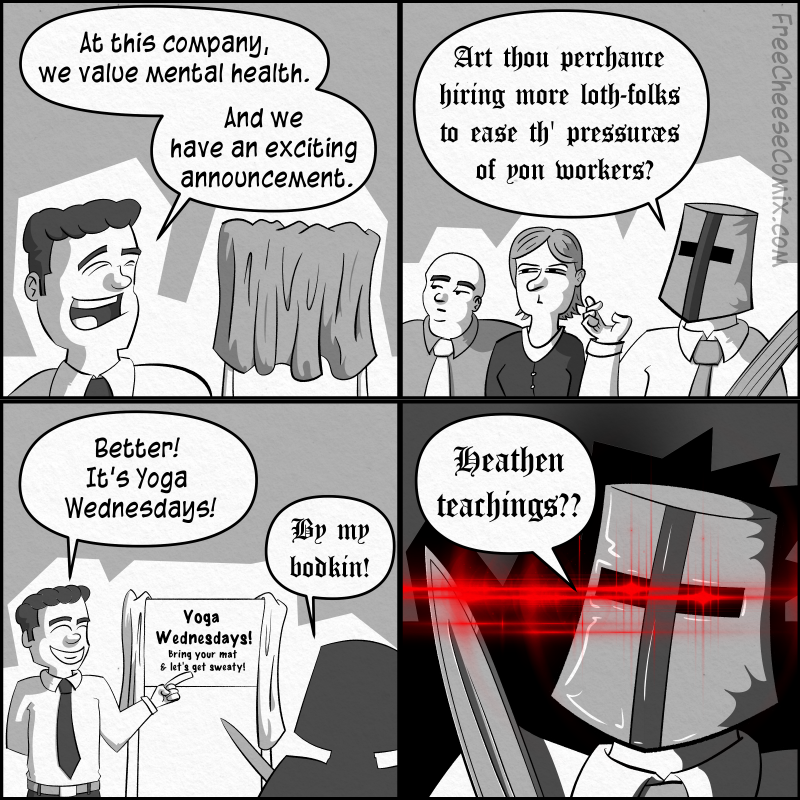 Business Knight thinks Downward Dog is an insult